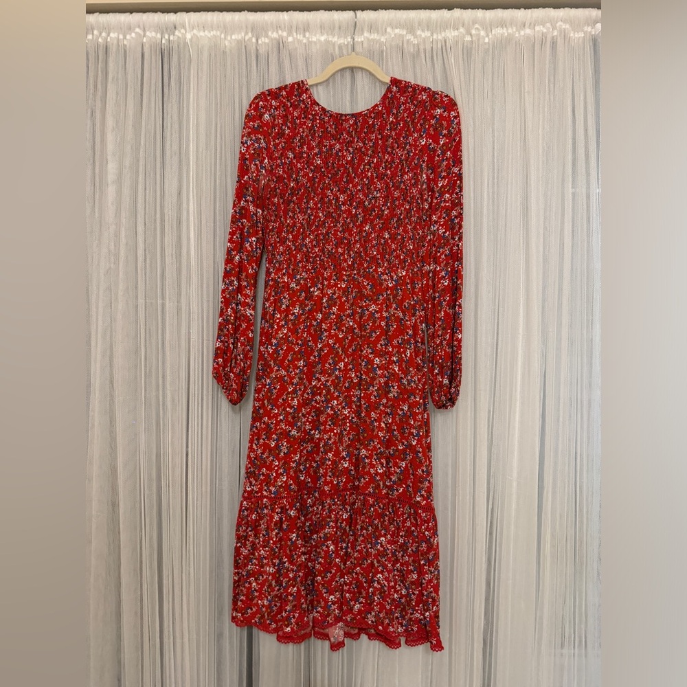 Lost + Wander Midi Dress | Color Red | Size S